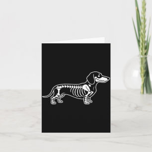 Cartão Esqueleto de Dachshund Halloween Cachorro Salsicha