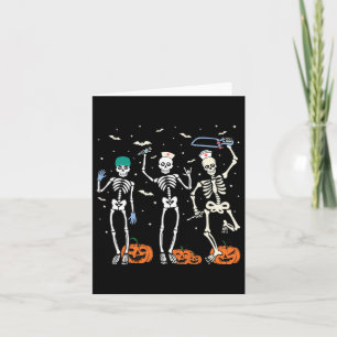 Cartão Esqueleto de Enfermeira Halloween Saúde 1 