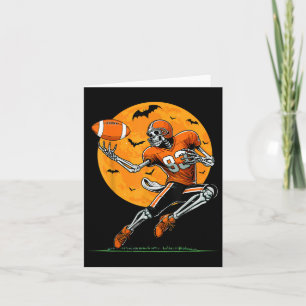 Cartão Esqueleto de Futebol Americano Meninos Halloween F