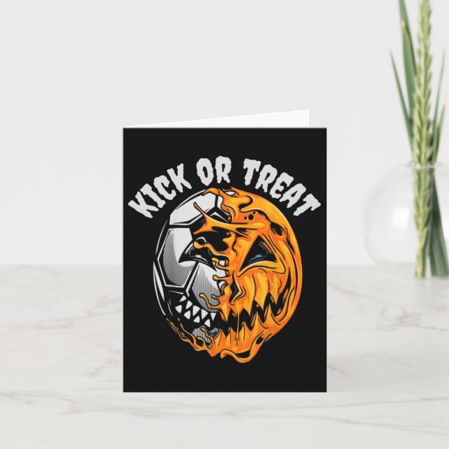 Cartão Esqueleto de futebol do Halloween (Frente)