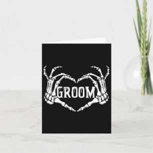 Cartão Esqueleto de Groom Spooky Mãos Noivado de Hallowee
