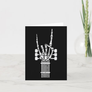 Cartão Esqueleto de guitarra Rock N Roll Rocker Sinal Pun