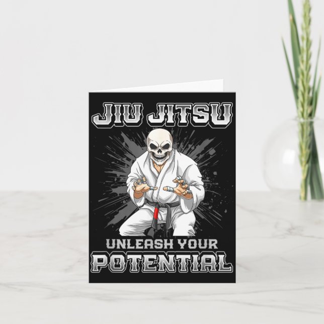 Cartão Esqueleto de Jiu Jitsu Brasileiro de MMA e Grappli (Frente)