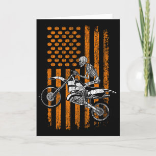 Cartão Esqueleto de Moto de Terra Halloween Homens Menino