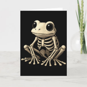 Cartão Esqueleto de Rã Halloween Rã Engraçada Amante Home