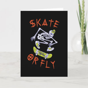 Cartão Esqueleto de Skate ou Voa Skatista