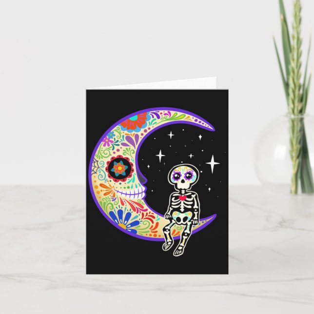 Cartão Esqueleto Dia De Los Muertos Performance de Esquel (Frente)
