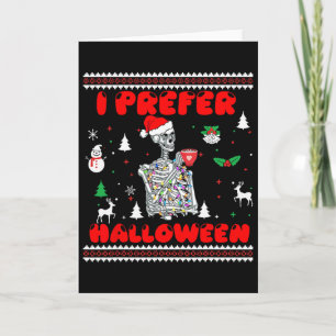 Cartão Esqueleto Engraçado Eu Prefiro o Halloween Febre N