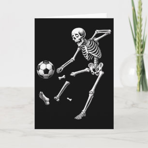 Cartão Esqueleto Engraçado Jogando Futebol, Futebol de Ha