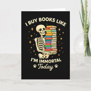 Cartão esqueleto floral engraçado Compro Livros Como Se F