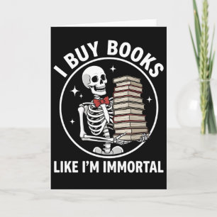 Cartão esqueleto floral engraçado Compro Livros Como Se F