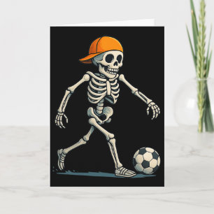 Cartão Esqueleto Futebol Halloween Fantasia Preguiçoso En