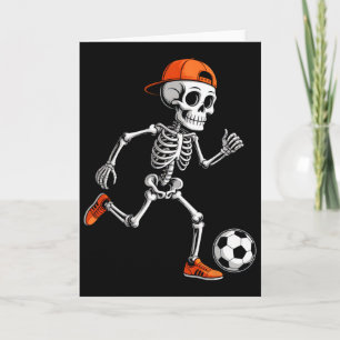 Cartão Esqueleto Jogando Futebol Meninos Homens Funny Hal