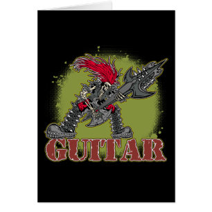 Cartão Esqueleto que joga a guitarra elétrica