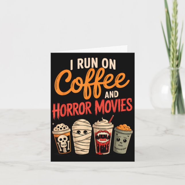 Cartão Esqueleto vampiro que funciona à base de café e fi (Frente)