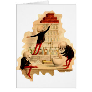 Cartão Esqueletos loucos do cientista