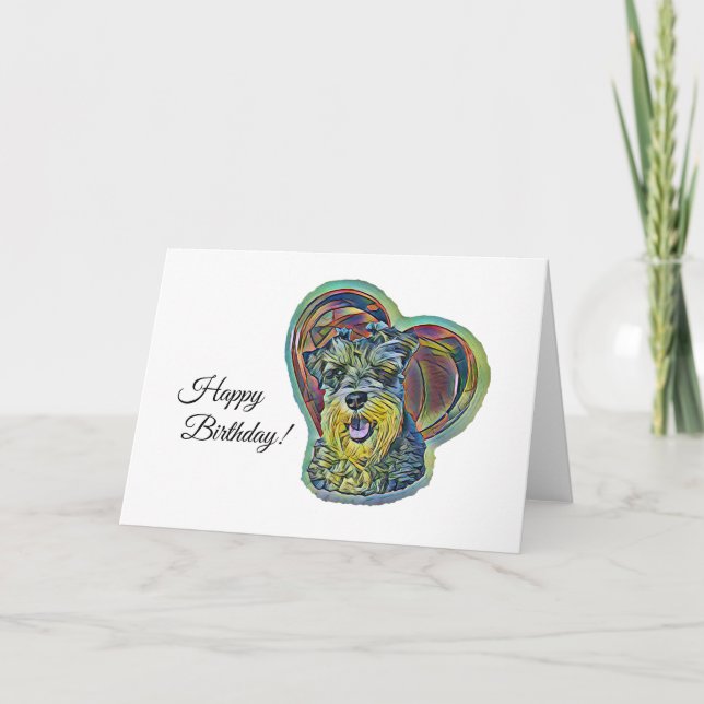 Cartão Esquema de Miniatura de Vidro Manchado Cute com Co (Frente)