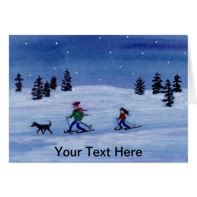 Cartão Esqui Cruzado (Frente Horizontal)