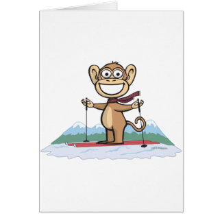 Cartão Esqui do macaco