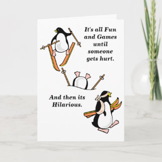 Cartão Esqui Personalizável Engraçado Errou