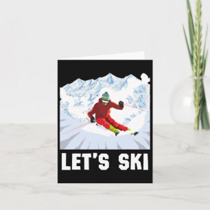 Cartão Esqui Retro Esportes De Inverno Esqui Snowboard De