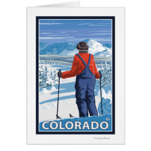Cartão Esquiador AdmiringColorado