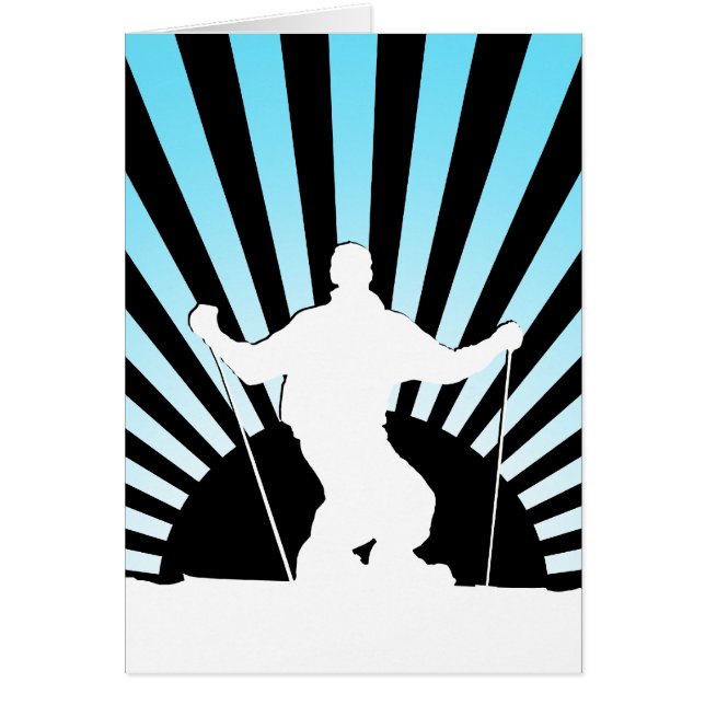 Cartão esquiador de descida (Frente)