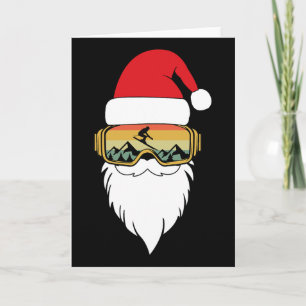 Cartão Esquiando Natal Inverno Esquiador Divertido Apos E