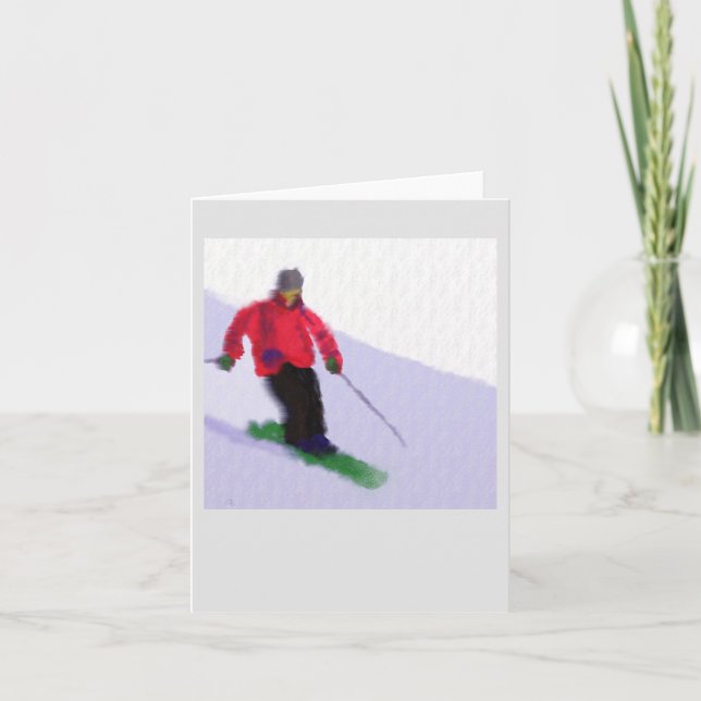 Cartão Esquiar a Arte de Slopes (Frente)