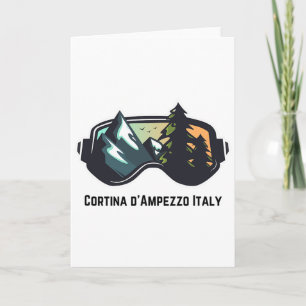 Cartão Esquiar Cortina D'ampezzo Itália Montanha Esqui T
