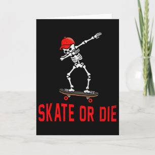 Cartão Esquiar Ou Morrer Dabbing Esqueleto Skateboard Ska