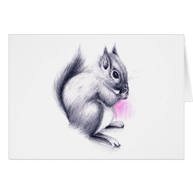 Cartão esquilo bebê (Frente Horizontal)