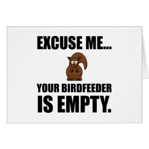 Cartão Esquilo Birdfeeder vazio