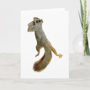 Cartão Esquilo com telemóvel