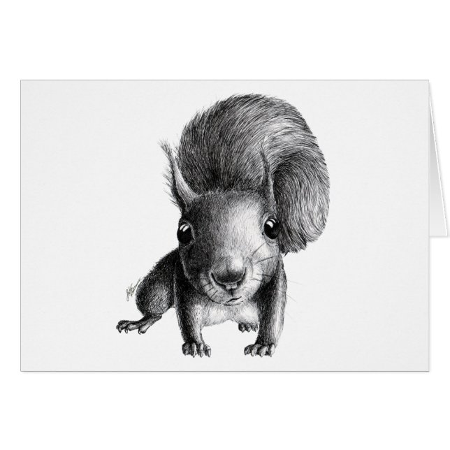 Cartão Esquilo curioso (Frente Horizontal)