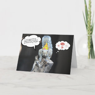 Cartão Esquilo de aniversário, amor e beijos