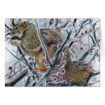 Esquilo do inverno na árvore