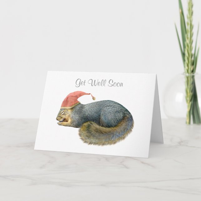 Cartão Esquilo Dormindo, Consiga Bem. (Frente)