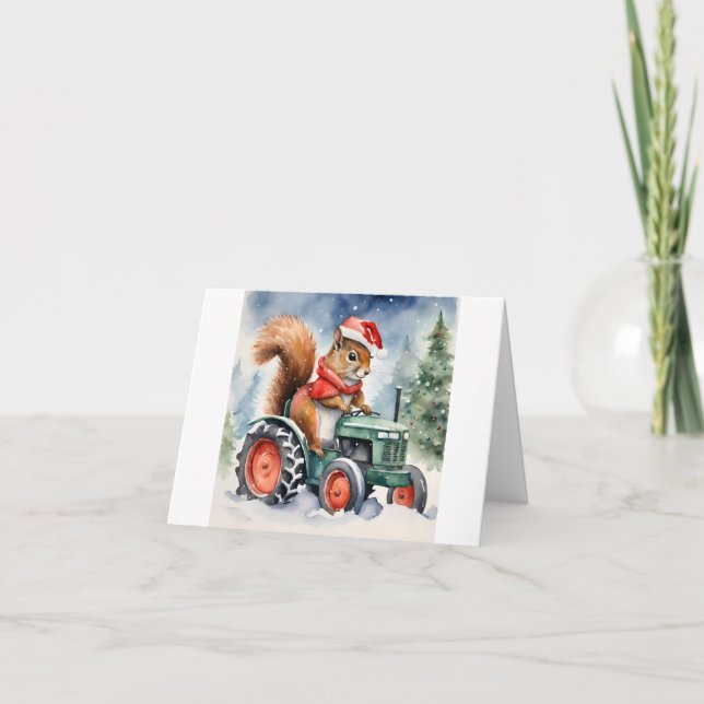 Cartão Esquilo Natal (Frente)