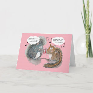 Cartão Esquilo personalizado de aquarela e chipset