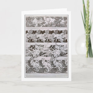 Cartão Esquilos e Pássaros do Estilo Art Nouveau, Mucha