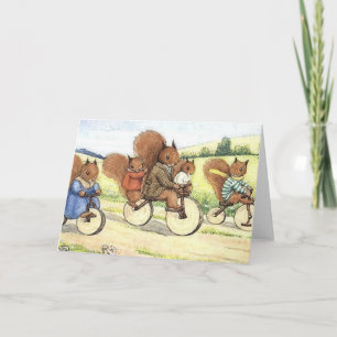 Cartão Esquilos em Bikes