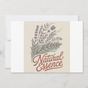 Cartão Essência Natural Botânica Flor Silvestre Vintage