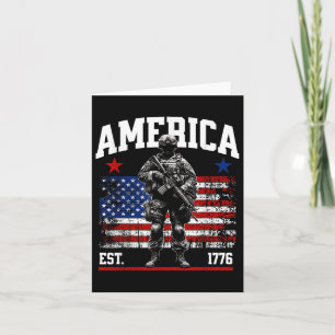 Cartão Est 1776 Patriótica Americana Vintage Flag 4º Do