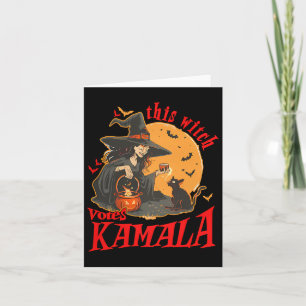 Cartão Esta Bruxa Vota Kamala Witchy Halloween Feminista