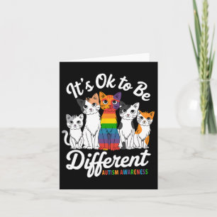 Cartão Está Certo Ser Diferente Do Autismo Gato-Quebra-ca