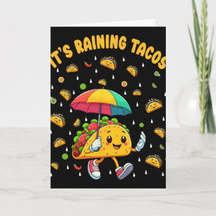 Cartão Está Chovendo Tacos Divertido Amantes de Tacos Cri