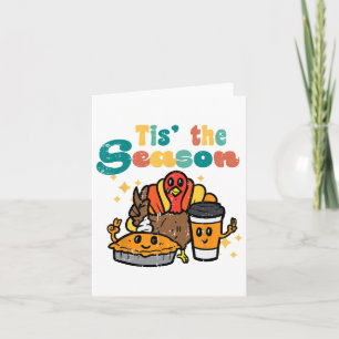 Cartão Esta É A Época Turquia Pumpkin Coffee Retro Thankg