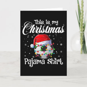 Cartão Esta é Minha Luz de Natal de Futebol de Pijama de