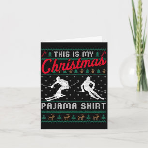 Cartão Esta é uma camisola de natal de esqui feia engraça
